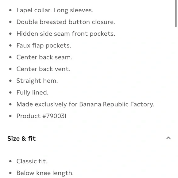 Banana Republic Double-Breasted Tan Trench Coat - Picture 3 of 3